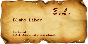 Blaho Libor névjegykártya